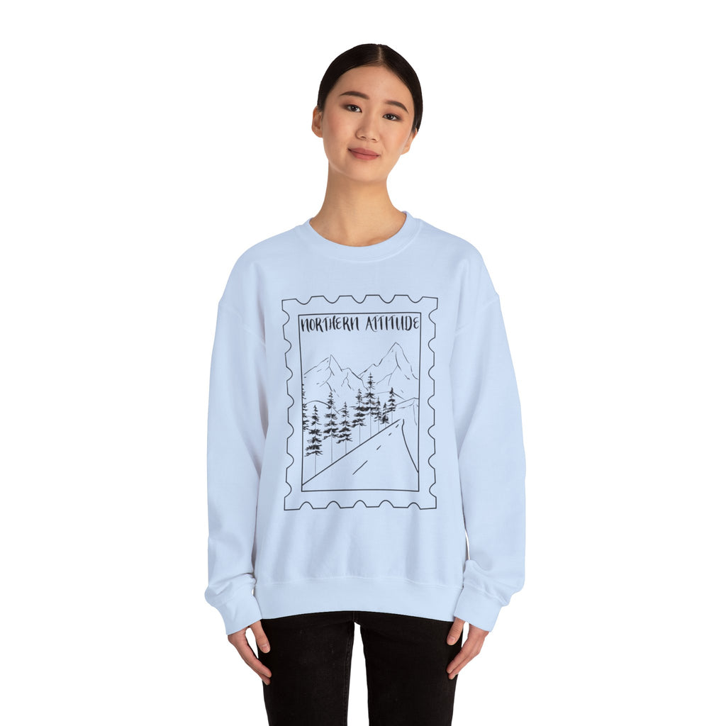 New England Northern Attitude Stamp Merch Crewneck Original Hand Drawn Sweatshirt