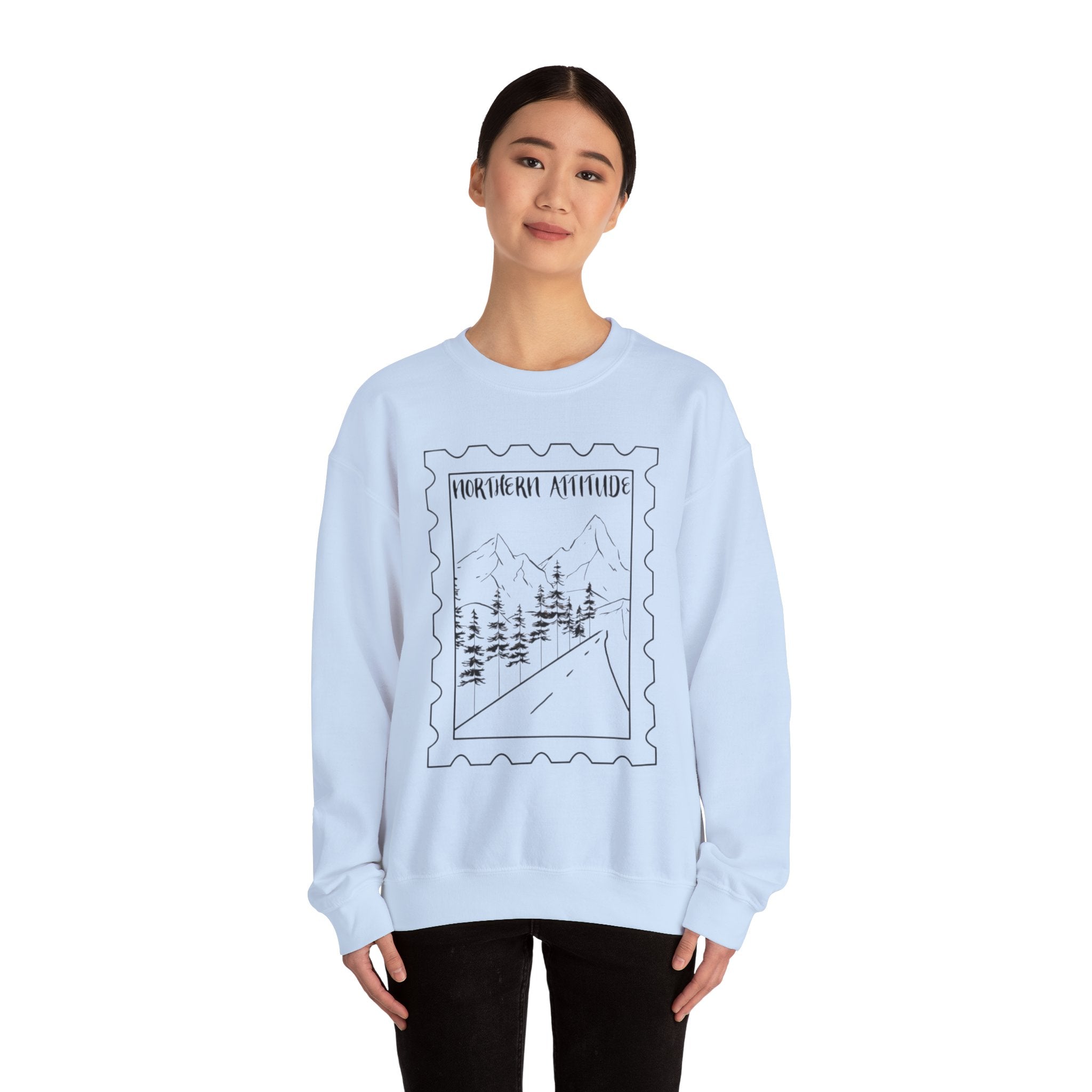 New England Northern Attitude Stamp Merch Crewneck Original Hand Drawn Sweatshirt