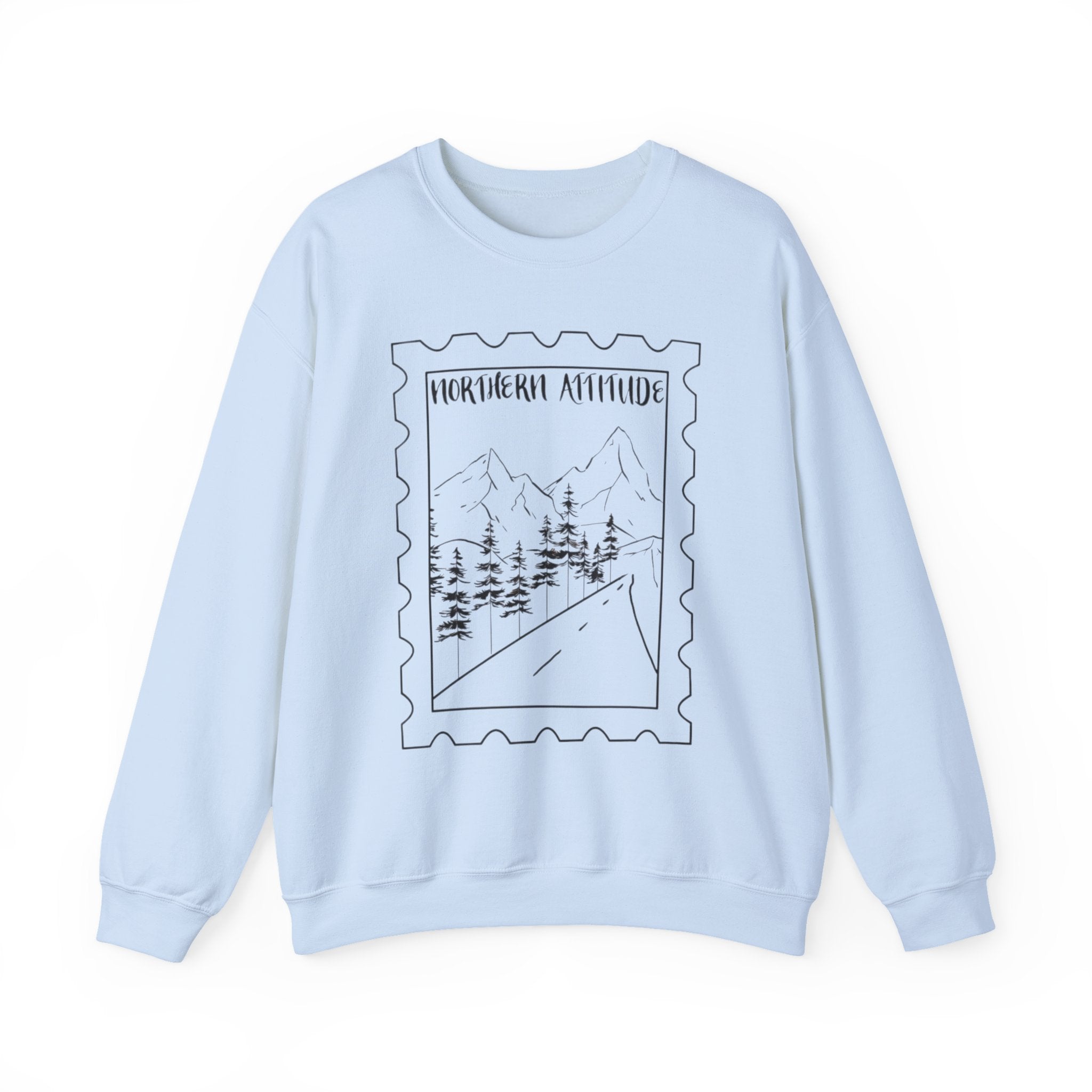 New England Northern Attitude Stamp Merch Crewneck Original Hand Drawn Sweatshirt