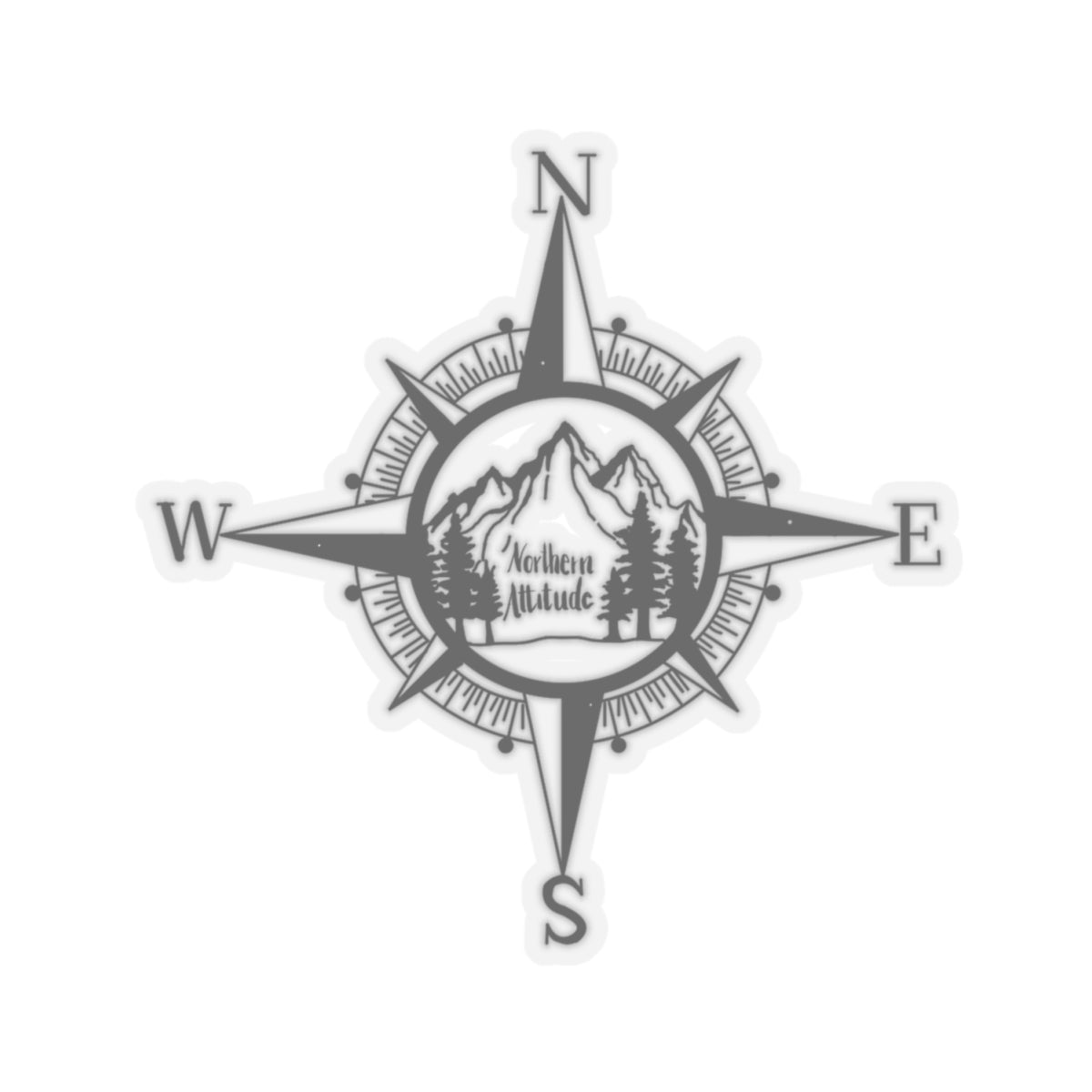 Northern Attitude Compass Rose Music Sticker Original Hand Drawn Decal